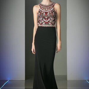 Halter Neck Sheath Shape Evening Dress CDCK58